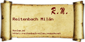 Reitenbach Milán névjegykártya